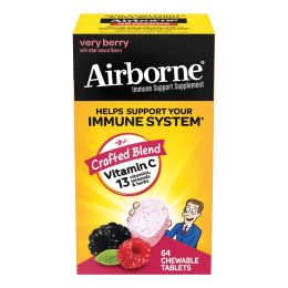 Airborne - Chewable Tablets with Vitamin C - Berry - 64 Tablets